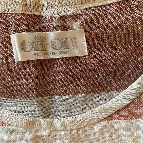 Vintage 70s Striped Buttons Pockets Summer Cap Sleeve Sheer A Line Linen Dress S - Picture 8 of 12